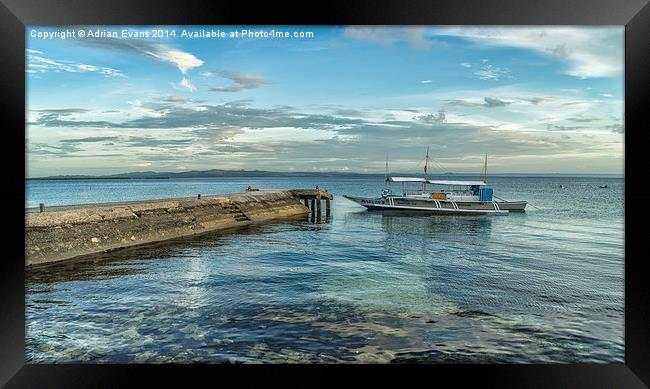 Cebu Tour Boat Framed Print by Adrian Evans