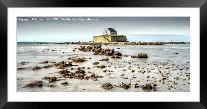 Church in the Sea Aberffraw Wales Framed Mounted Print by Adrian Evans