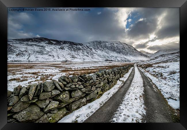 Nant Ffrancon Pass Framed Print by Adrian Evans
