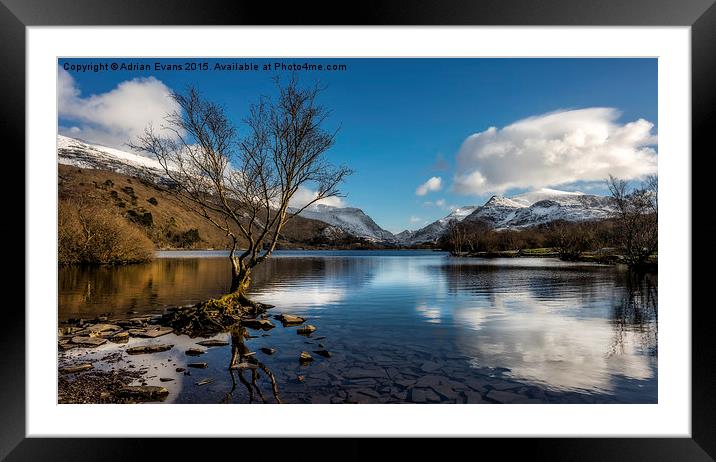 Snowdon And Padarn Lake Llanberis  Framed Mounted Print by Adrian Evans