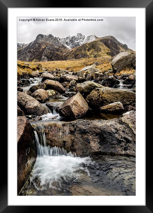 Cwm Idwal River Framed Mounted Print by Adrian Evans
