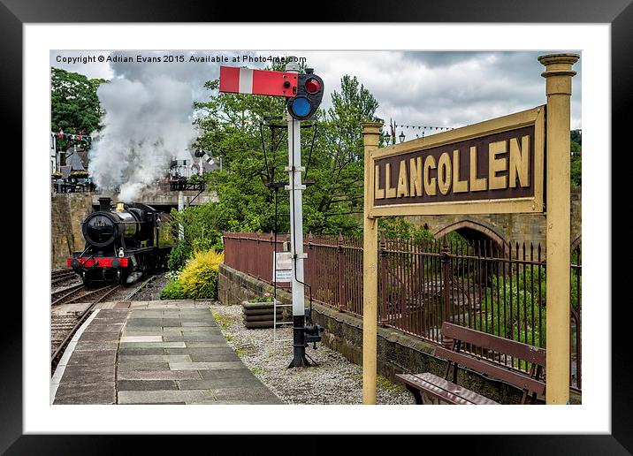 Llangollen Railway Station Framed Mounted Print by Adrian Evans