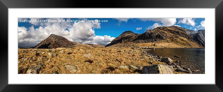 Cwm Idwal Snowdonia Panorama Framed Mounted Print by Adrian Evans