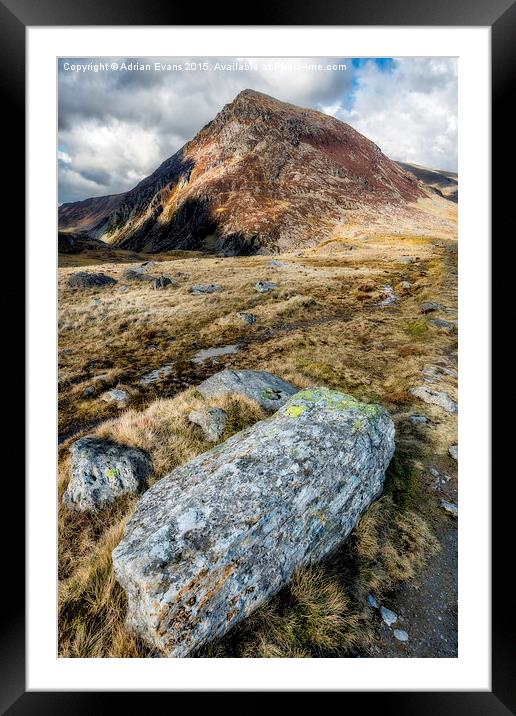 Pen yr Ole Wen Mountain Snowdonia  Framed Mounted Print by Adrian Evans