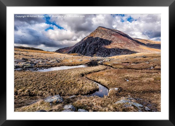 Pen yr Ole Wen Mountain Framed Mounted Print by Adrian Evans