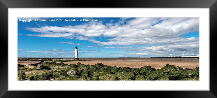 New Brighton Lighthouse  Framed Mounted Print by Adrian Evans