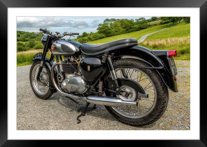 BSA Motor Bike Framed Mounted Print by Adrian Evans