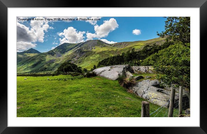 Nant Ffrancon Pass  Framed Mounted Print by Adrian Evans
