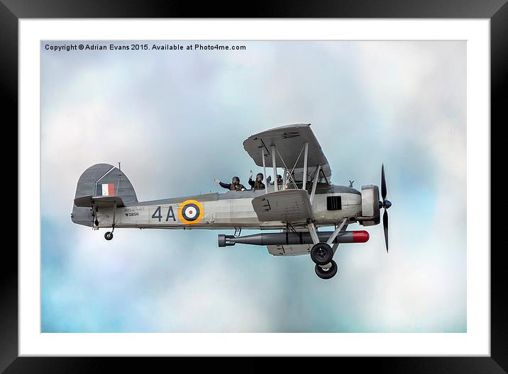 The Fairey Swordfish Biplane Framed Mounted Print by Adrian Evans