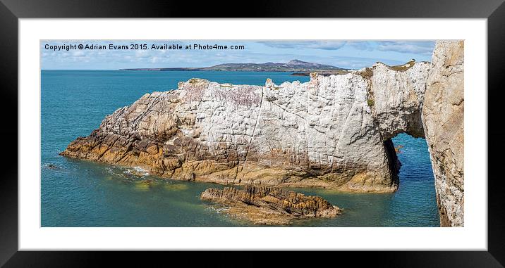 Rhoscolyn Arch Anglesey Framed Mounted Print by Adrian Evans