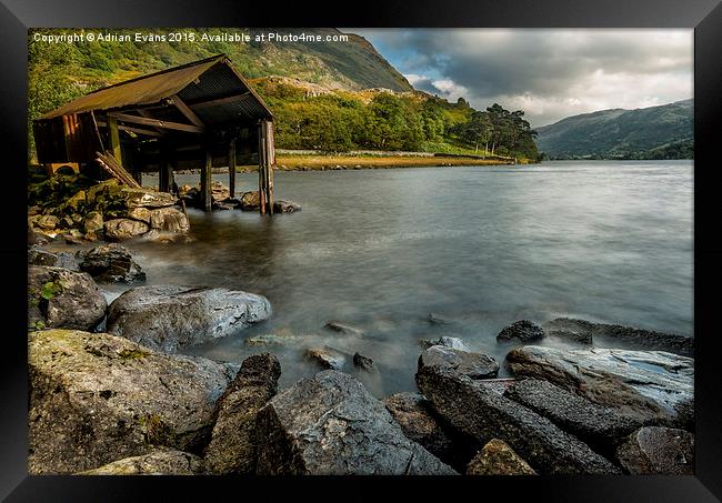 Lake Gwynant Autumn Framed Print by Adrian Evans