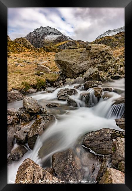 Winter Landscape Snowdonia Wales Framed Print by Adrian Evans