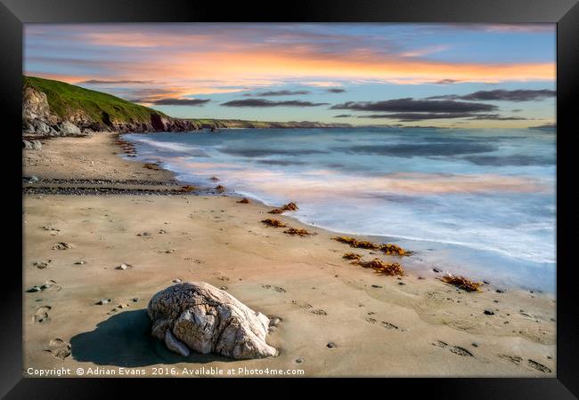 Sunset Beach Framed Print by Adrian Evans