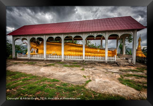 Reclining Buddha Framed Print by Adrian Evans