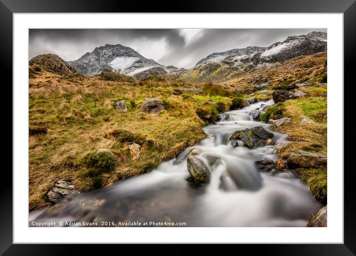 Winter Landscape Snowdonia Framed Mounted Print by Adrian Evans