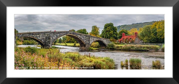 Pont Fawr Bridge Llanrwst Framed Mounted Print by Adrian Evans