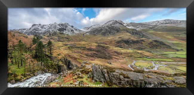Nant Ffrancon Pass Snowdonia Wales Framed Print by Adrian Evans