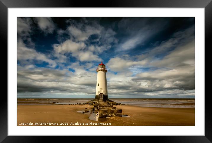 Talacre Lighthouse Wales  Framed Mounted Print by Adrian Evans