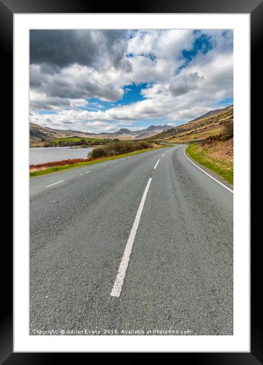 Road to Snowdon Wales Framed Mounted Print by Adrian Evans