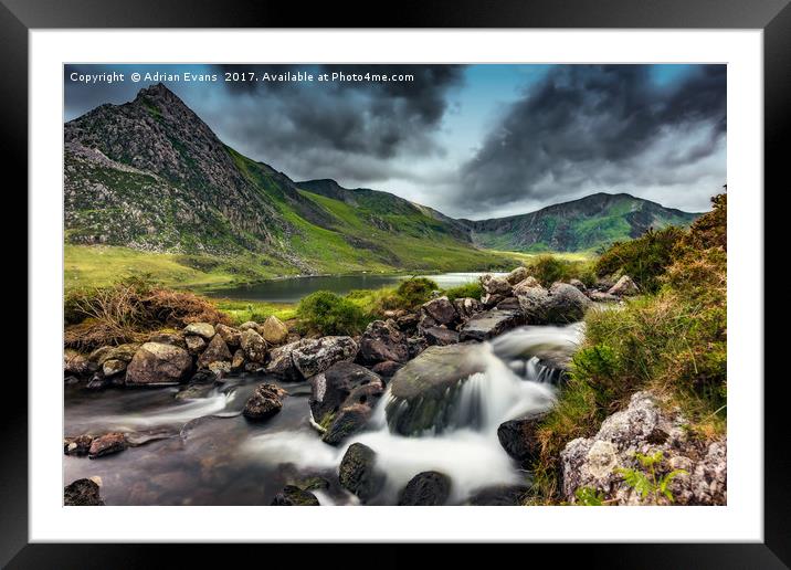 Tryfan and Ogwen Lake Framed Mounted Print by Adrian Evans