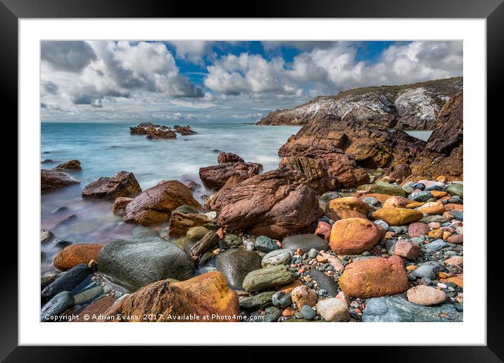 Rhoscolyn Coastline Anglesey Framed Mounted Print by Adrian Evans