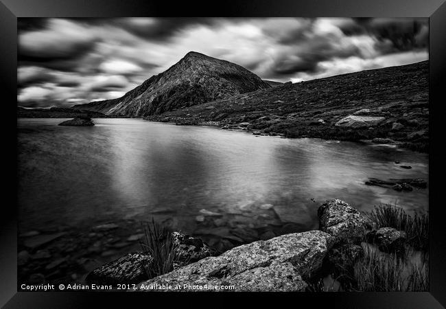 Lake Idwal Snowdonia Framed Print by Adrian Evans
