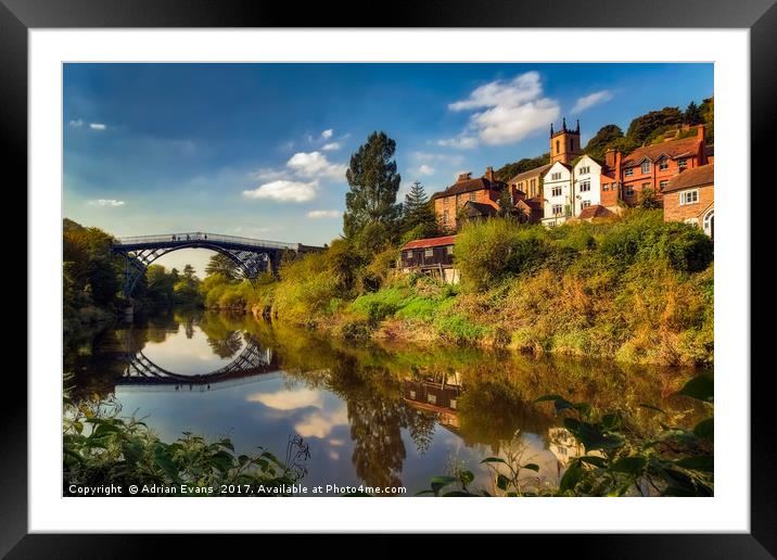 The Iron Bridge Shropshire  Framed Mounted Print by Adrian Evans