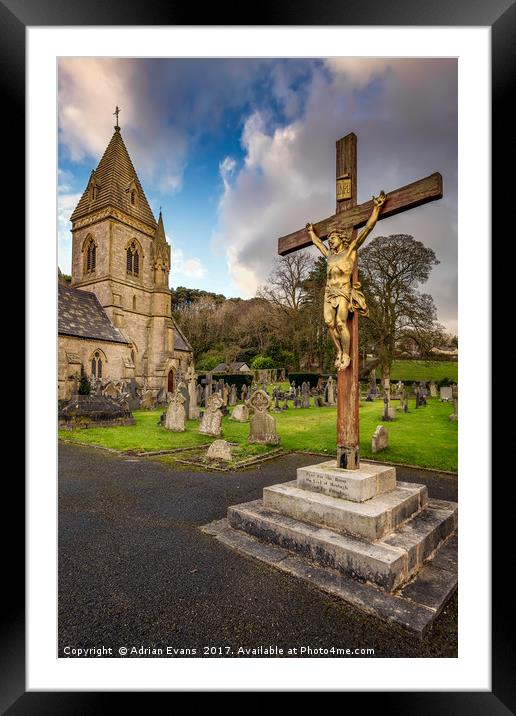 Pantasaph Church Crucifixion Framed Mounted Print by Adrian Evans
