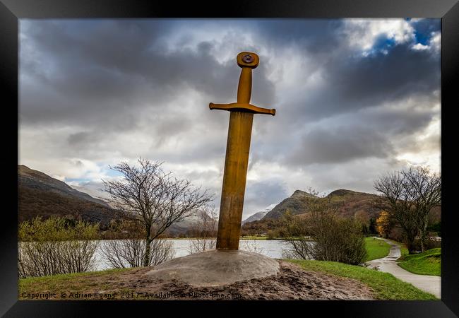 Sword of Llanberis Snowdonia Framed Print by Adrian Evans