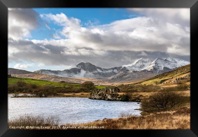 Mountain Landscape Snowdonia Framed Print by Adrian Evans