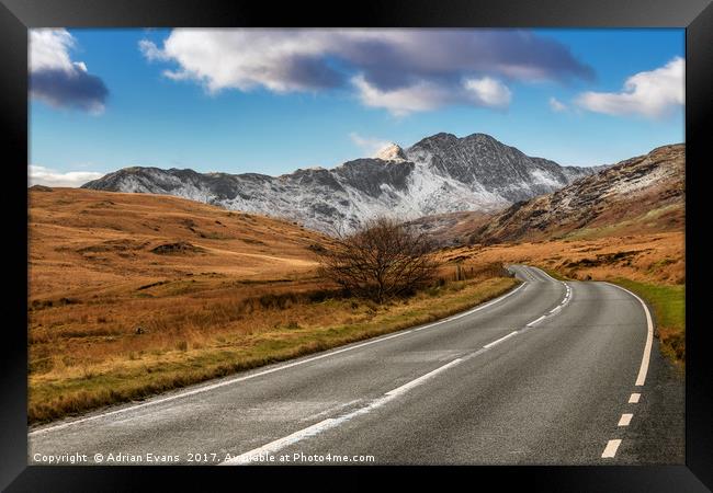 Wnter Scenery Snowdonia Framed Print by Adrian Evans