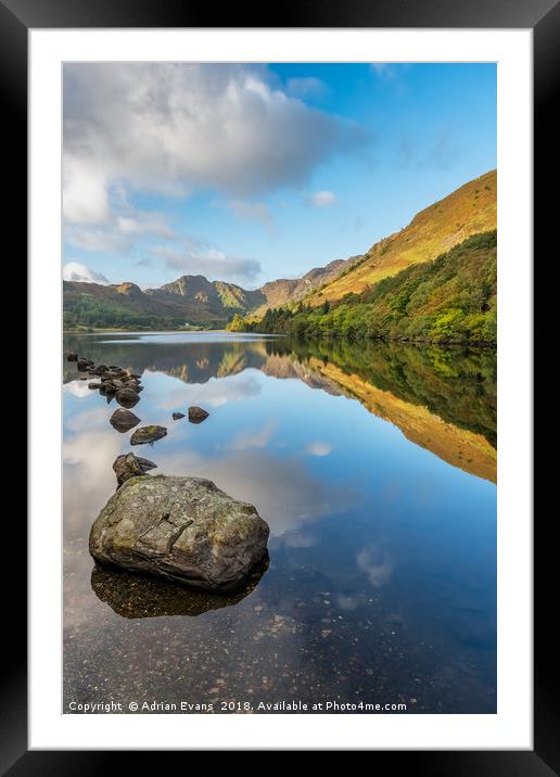 Crafnant Lake Snowdonia Framed Mounted Print by Adrian Evans