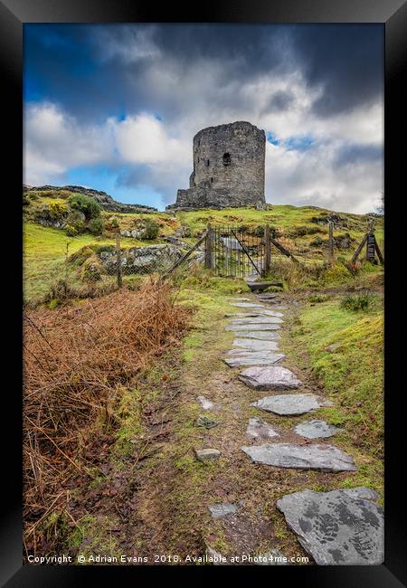 Dolbadarn Castle Llanberis Snowdonia Framed Print by Adrian Evans