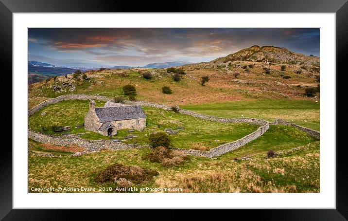 St Celynnin Church Wales Framed Mounted Print by Adrian Evans