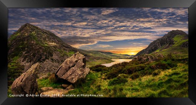 Welsh Mountains Snowdonia Framed Print by Adrian Evans