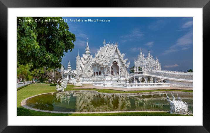 White Temple Thailand Framed Mounted Print by Adrian Evans