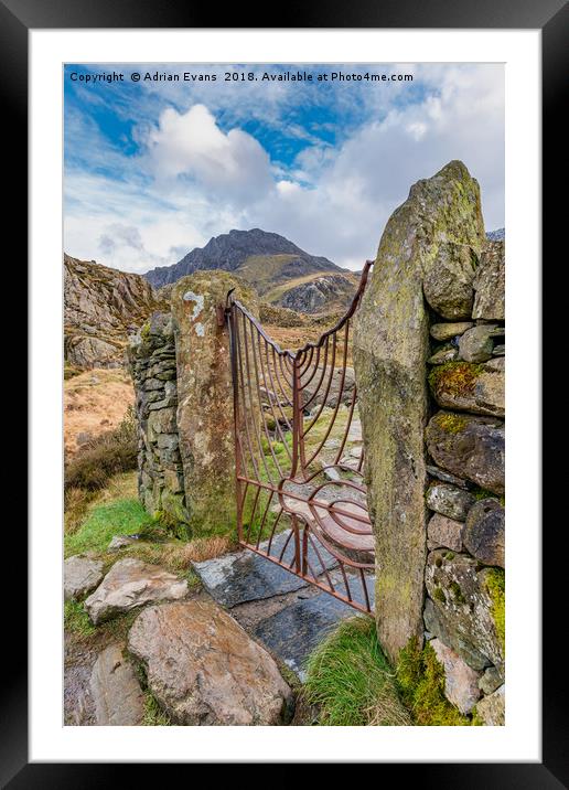 Gate To Tryfan Snowdonia Framed Mounted Print by Adrian Evans