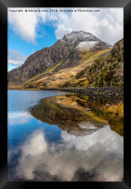 Tryfan Mountain Snowdonia Framed Print by Adrian Evans
