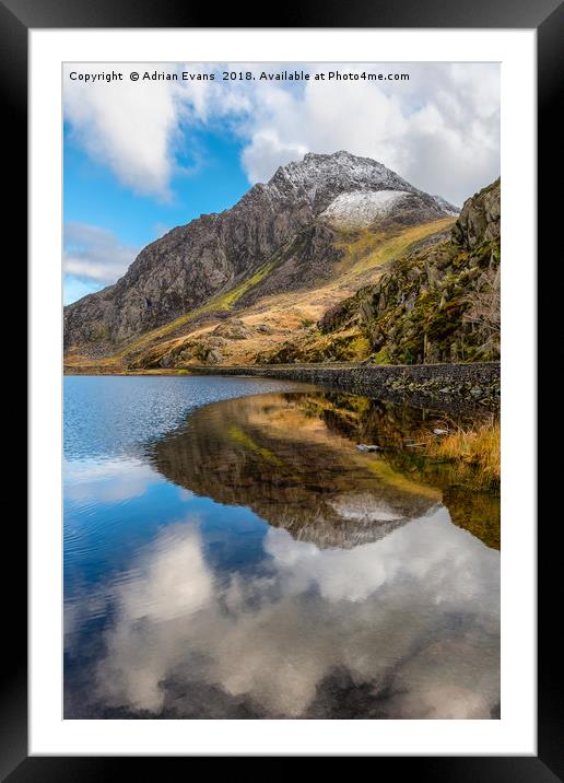 Tryfan Mountain Snowdonia Framed Mounted Print by Adrian Evans