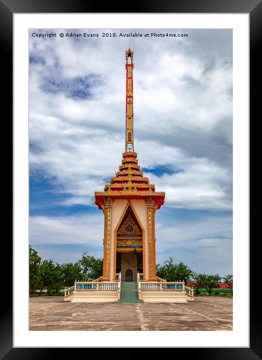 Crematorium at Tham Phra Nawn Temple Framed Mounted Print by Adrian Evans