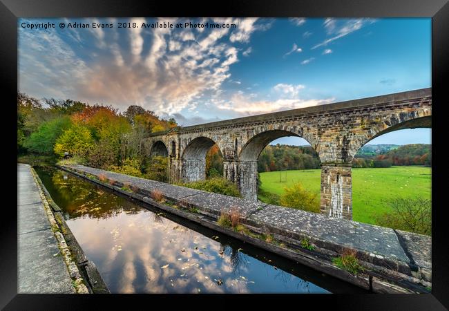 Chirk Aqueduct And Viaduct Framed Print by Adrian Evans