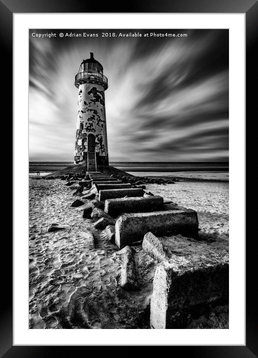 Point of Ayr Lighthouse Wales Framed Mounted Print by Adrian Evans