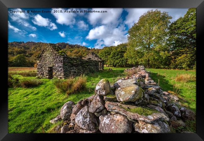 Cottage Ruin Snowdonia Framed Print by Adrian Evans
