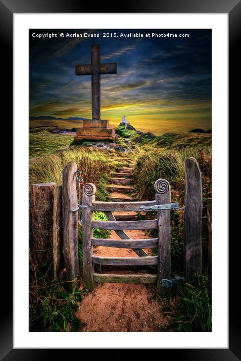Gate to the Holy Island  Framed Mounted Print by Adrian Evans