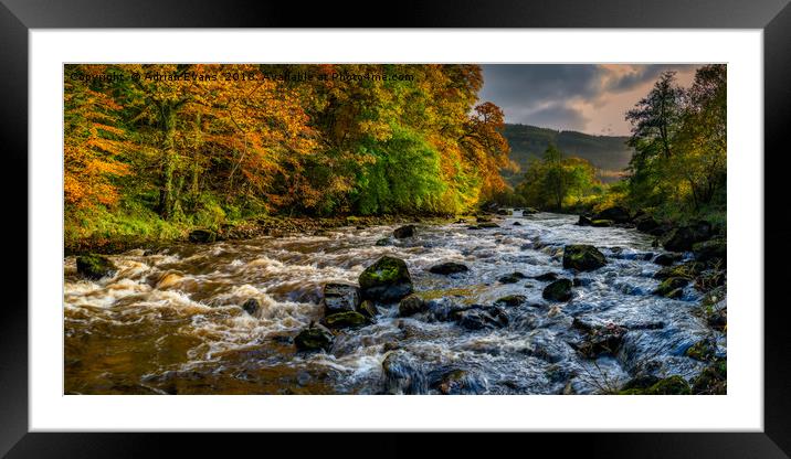 Autumn Rapids Framed Mounted Print by Adrian Evans