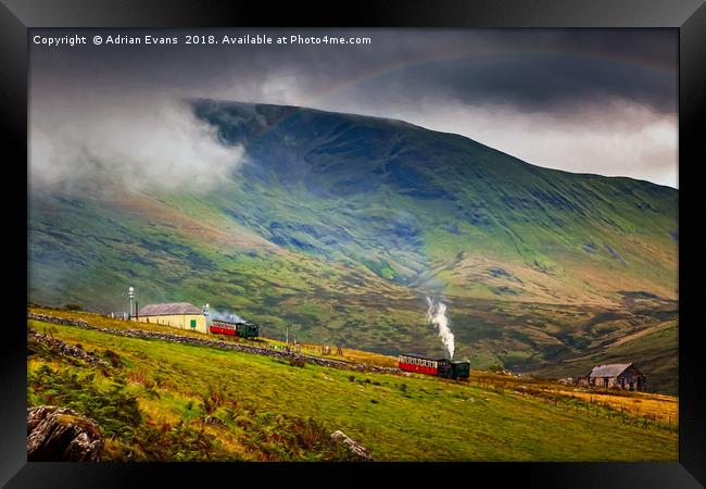 Steam Trains To The Summit Framed Print by Adrian Evans