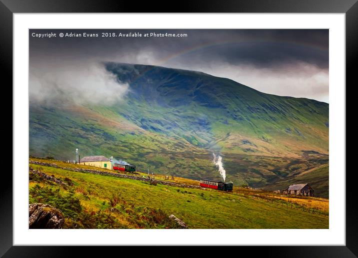 Steam Trains To The Summit Framed Mounted Print by Adrian Evans