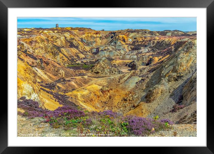 Parys Mountain Mine Framed Mounted Print by Adrian Evans