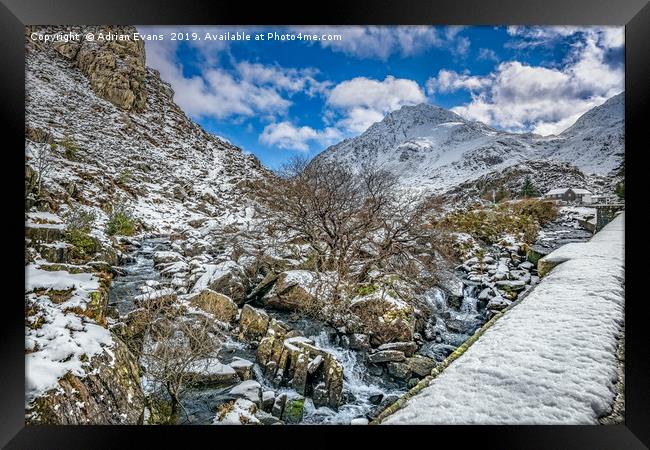 Winter Wonderland Snowdonia Framed Print by Adrian Evans