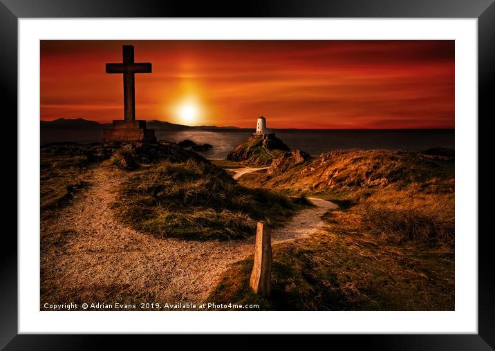 Twr Mawr Lighthouse Anglesey Framed Mounted Print by Adrian Evans